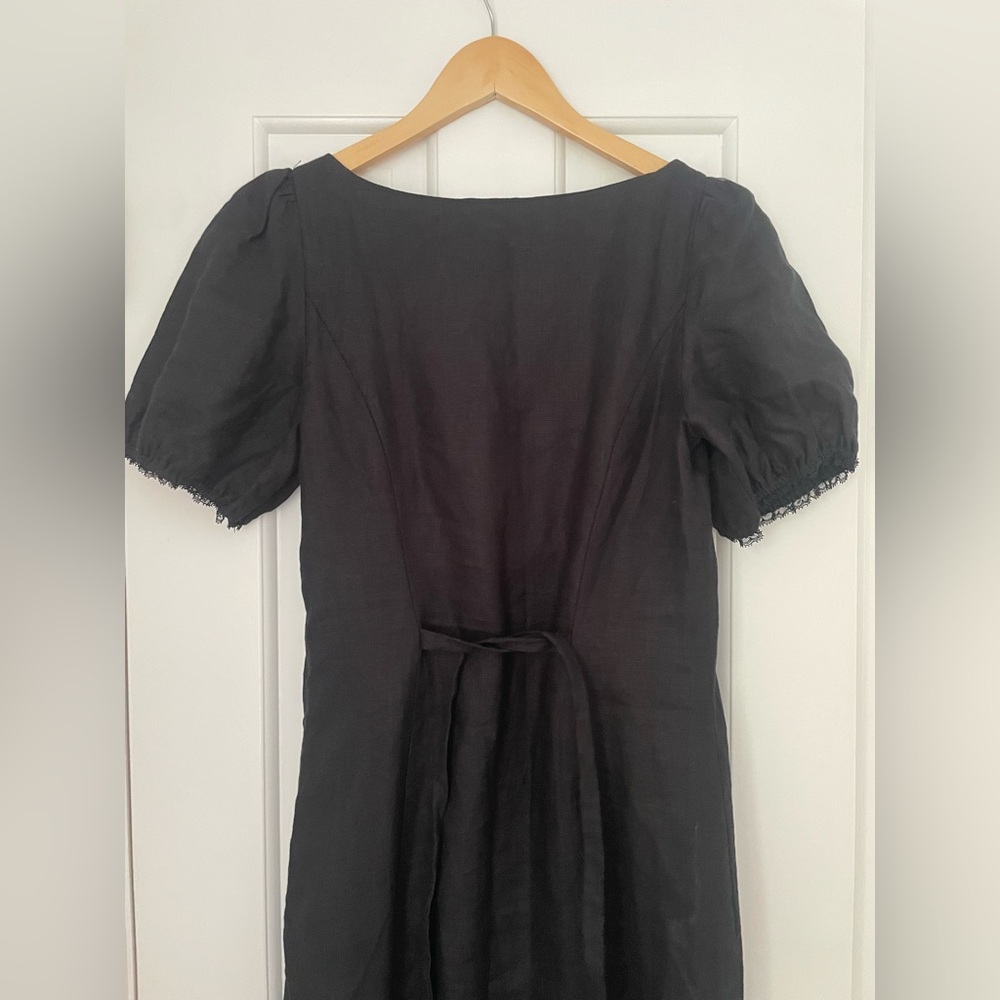 NWT Reformation Cherise Linen Dress in Black - Picture 5 of 9